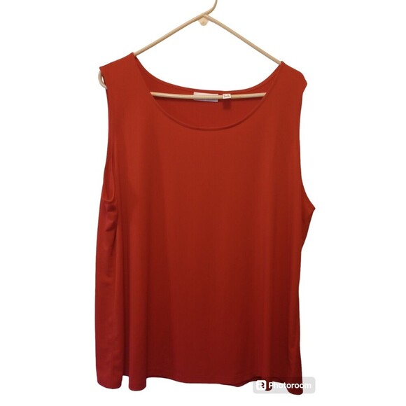 Susan Graver Tops - Susan Graver Liquid Knit Sleeveless Tank Red Career Wear Layering Size 2X